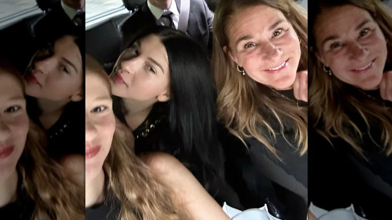 Melinda French Gates posing for selfie with daughters Jenn and Phoebe