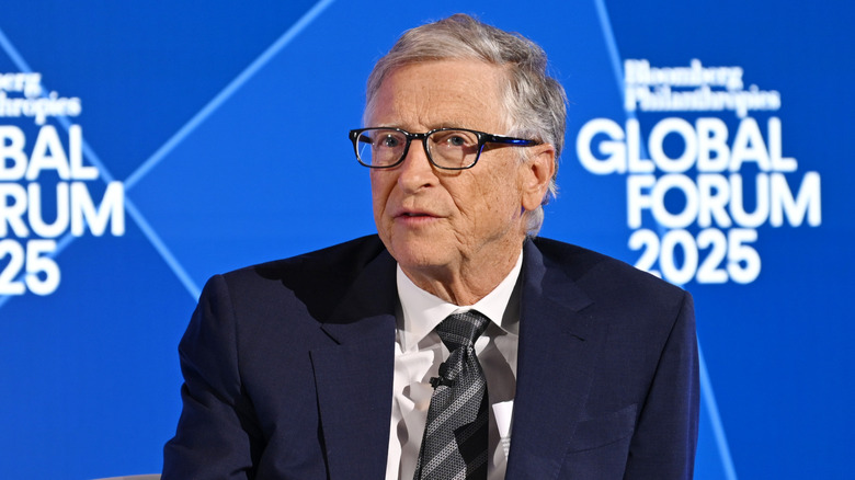 Bill Gates sitting and speaking