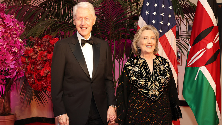 Bill and Hillary Clinton at an event in 2024