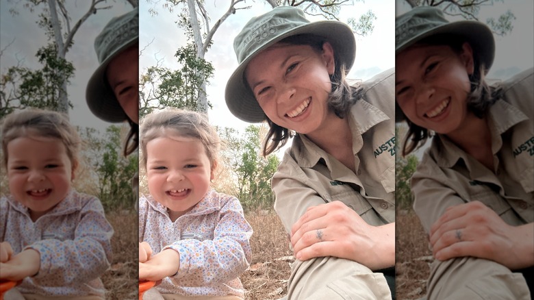 Grace and Bindi laugh for a cute selfie