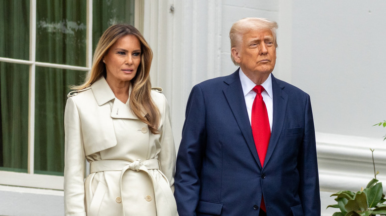 Donald and Melania Trump at the White House
