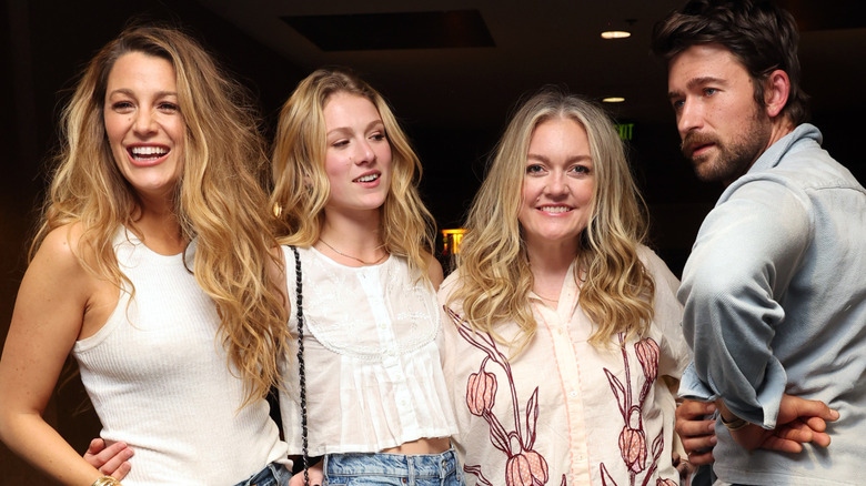 Cast members at a It Ends With Us press event