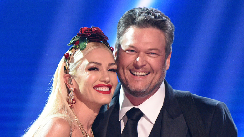 Gwen Stefani onstage with Blake Shelton