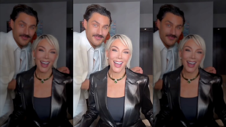 Chris Appleton posing behind Kris Jenner as a blond