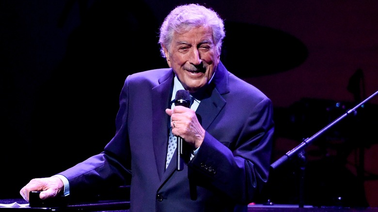 Tony Bennett performs on stage in 2019