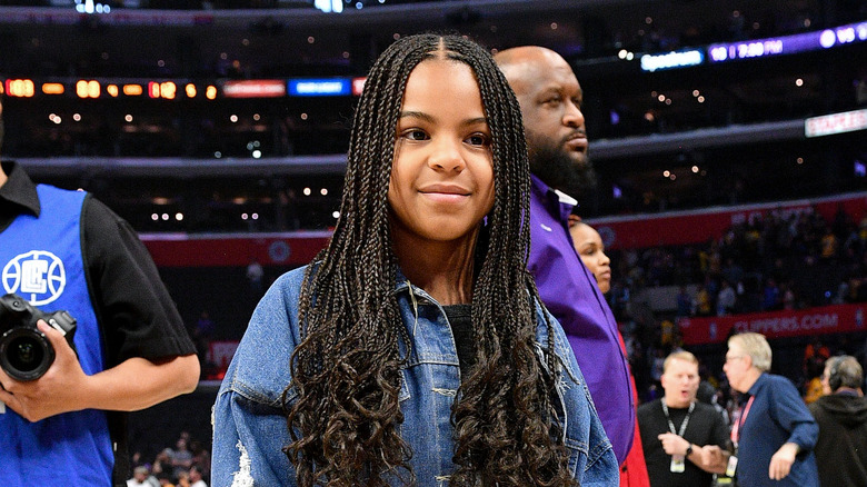 Blue Ivy Carter at a basketball game