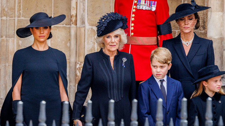 Meghan Markle, Queen Camilla and Kate Middleton with Kate's children