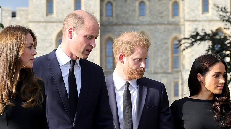 Prince William, Prince Harry, Princess Kate Middleton, and Meghan Markle