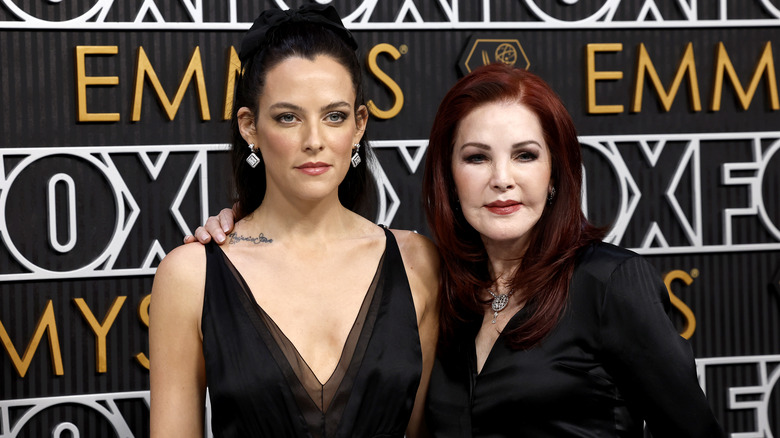 Riley Keough and Priscilla Presley at the Emmy Awards