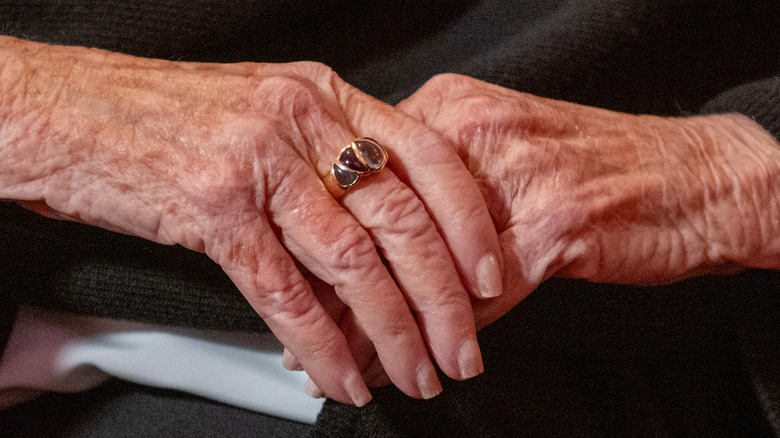 An older person's hands