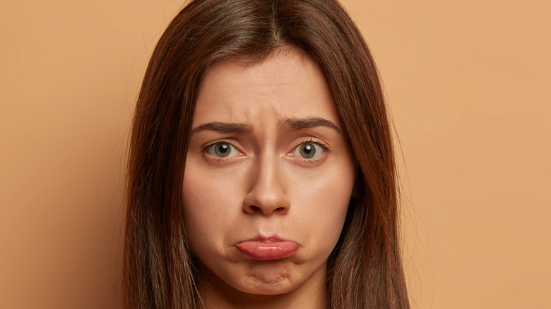 Woman pouting 