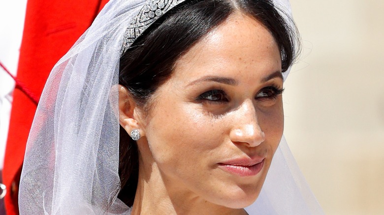 Meghan Markle in royal carriage on wedding day