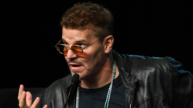 Actor David Boreanaz speaks onstage during "Bones Cast: The Interview" panel