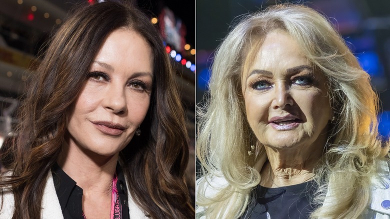 Side-by-side images of Catherine Zeta-Jones and Bonnie Tyler