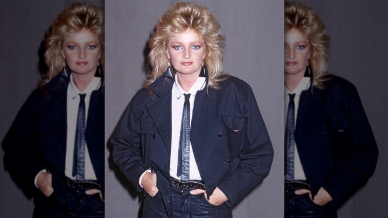 Bonnie White posing in a menswear-inspired look