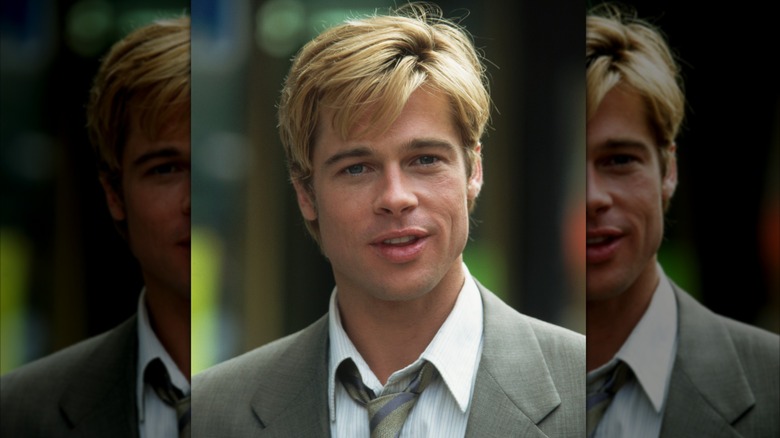 Brad Pitt on the set of "Meet Joe Black"