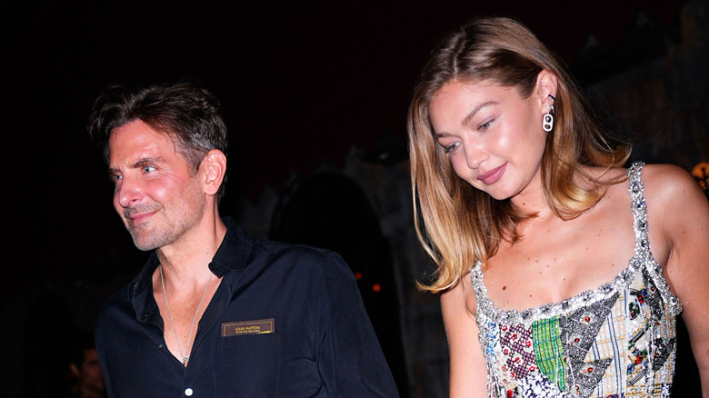 Bradley Cooper and Gigi Hadid smiling