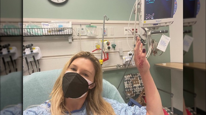 Brandi Glanville at hospital