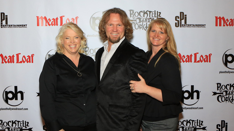 Kody Brown, Christine Brown, and Janelle Brown at Meat Loaf show