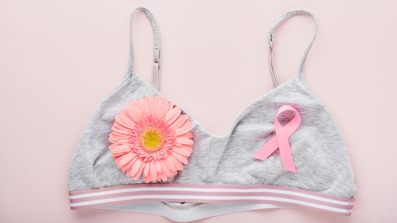 bra with breast cancer awareness ribbon