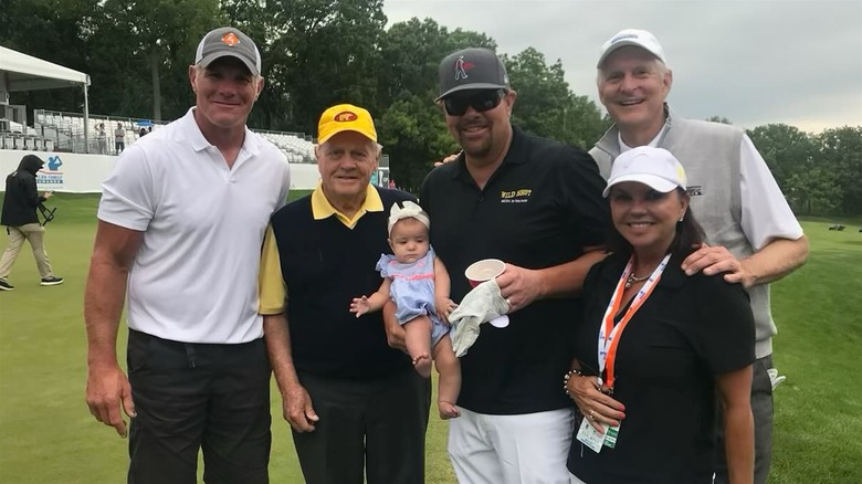 Brett Favre with Toby Keith on the golf course