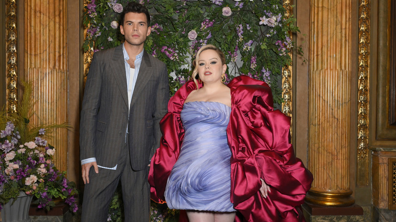 Nicola Coughlan and Luke Newton looking stylish as they pose for photographs