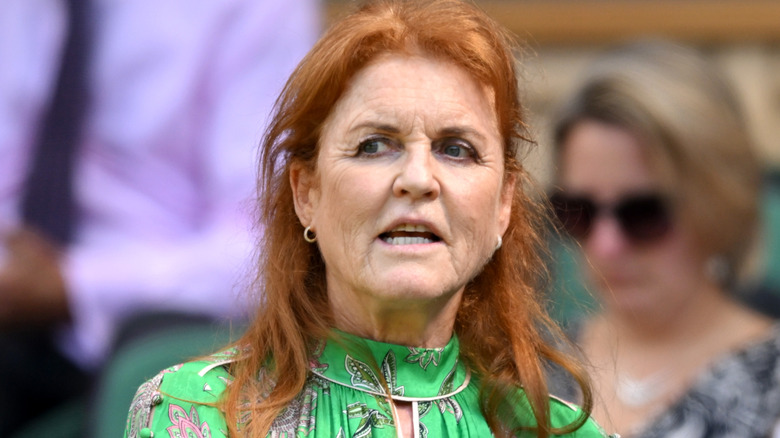 Sarah Ferguson looking distraught