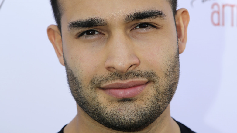 close up of Sam Asghari 