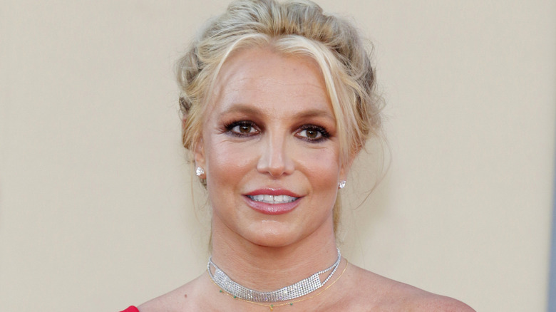 Britney Spears smiling on the red carpet