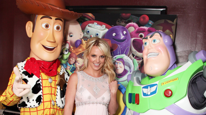 Britney Spears poses for a photo at Disneyland