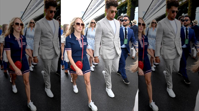 Brittany Mahomes and Patrick Mahomes attend day five of the Wimbledon Tennis Championships at the All England Lawn Tennis and Croquet Club in London, England (2024)
