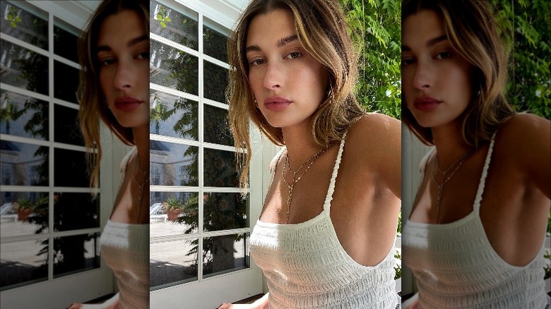 blonde hair hailey bieber