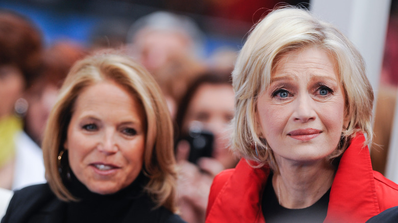 Katie Couric and Diane Sawyer posing for photos