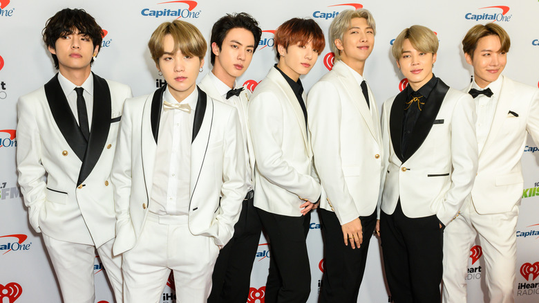 BTS in white in Los Angeles