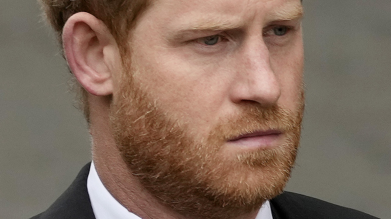 Prince Harry looking sad