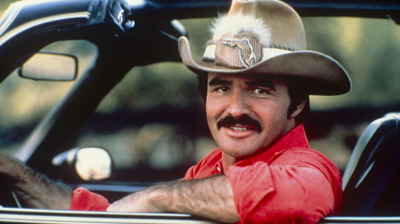 Burt Reynolds in the car from Smoky and the Bandit; circa 1970