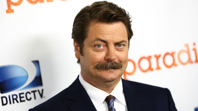 Nick Offerman attends the premiere of DirecTV's 'Paradise' at Mann Chinese 6 on August 6, 2013 in Los Angeles, California.
