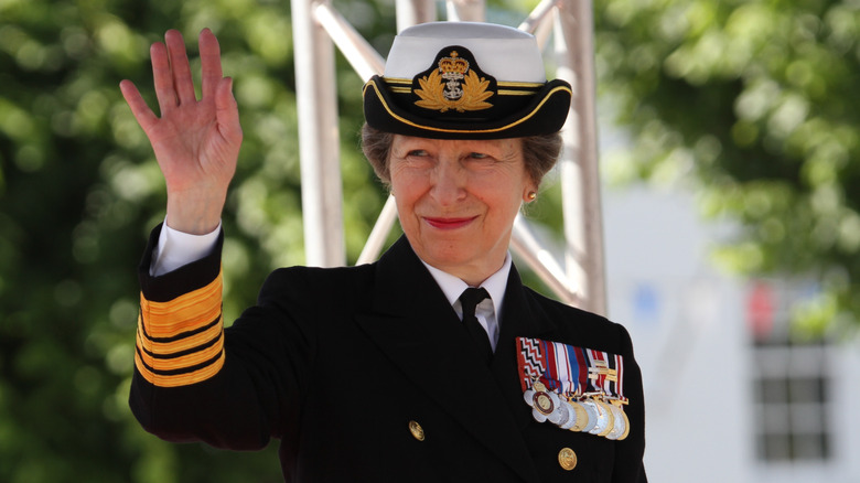 Princess Anne waving