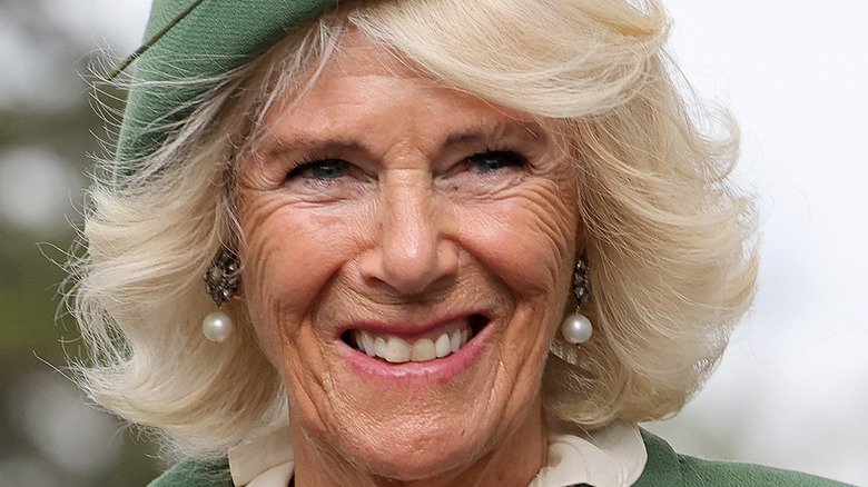 Camilla Parker Bowles smiling for photo