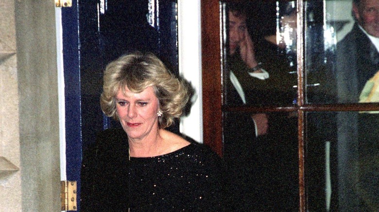 Camilla Parker-Bowles exiting a London theataer