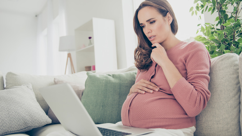 Pregnant woman sitting