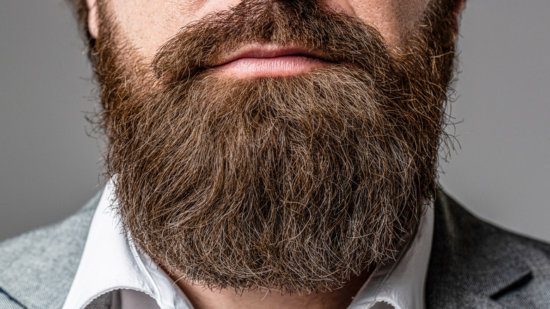 Closeup of a man's beard