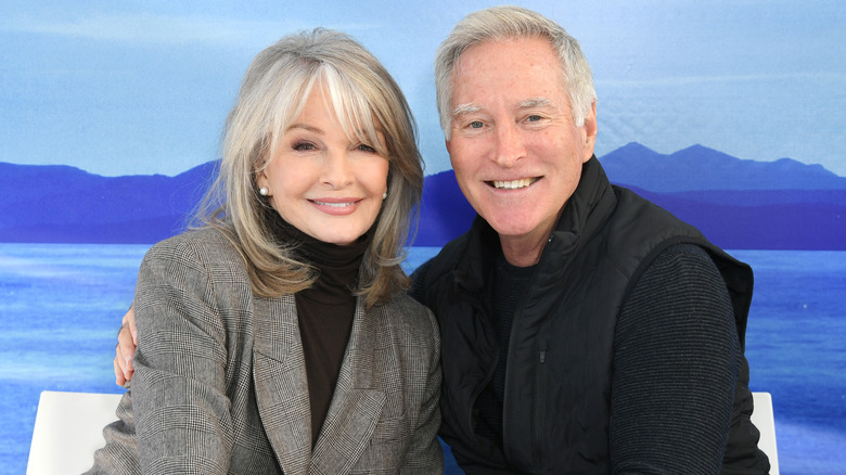 Deidre Hall and Drake Hogestyn smiling. 
