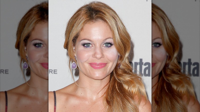 Candace Cameron Bure wearing white, washed out makeup