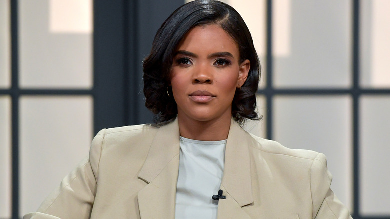 Candace Owens with a flat, disdainful expression