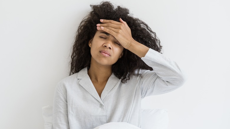 Woman feeling sick