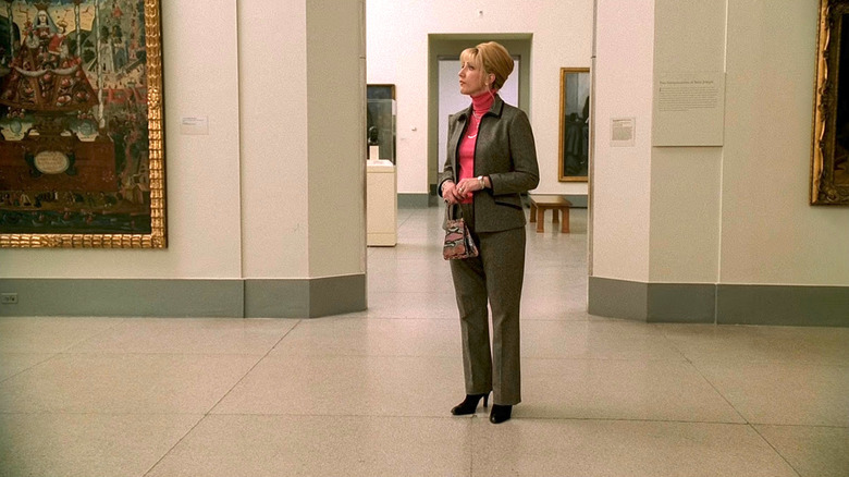 Carmela Soprano standing in middle of museum room