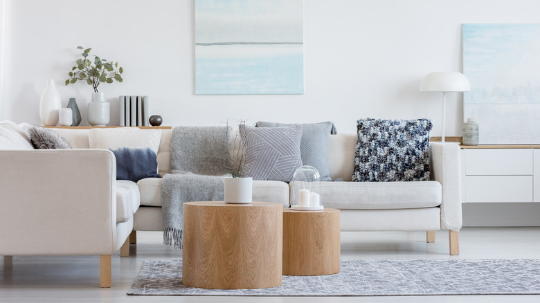 Modern living room with rug