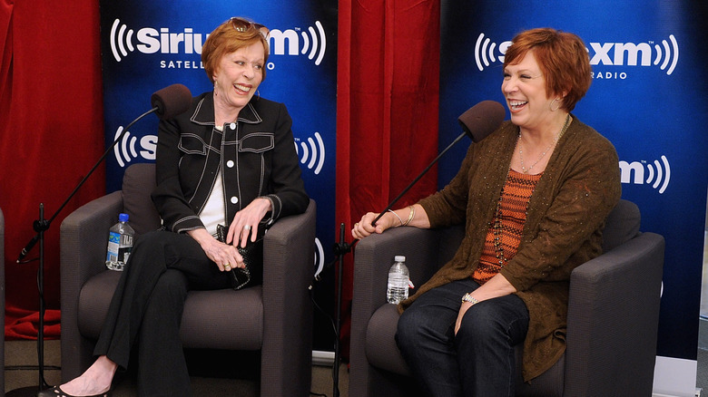 Carol Burnett and Vicki Lawrence laughing