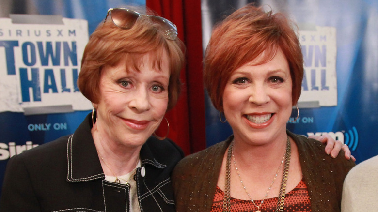 Carol Burnett and Vicki Lawrence smiling